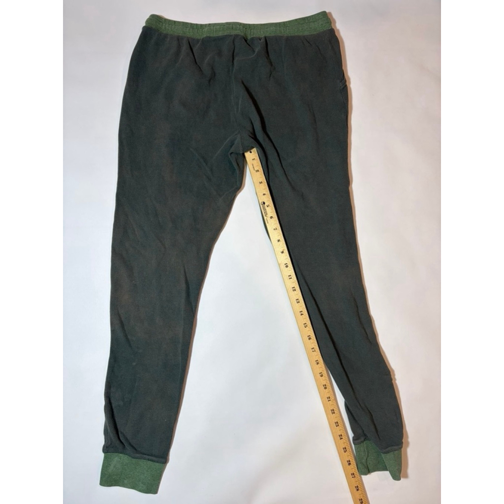 Pact Waffle Jogger Pants Mens M Organic Cotton Lounge Green FLAW - Picture 4 of 7